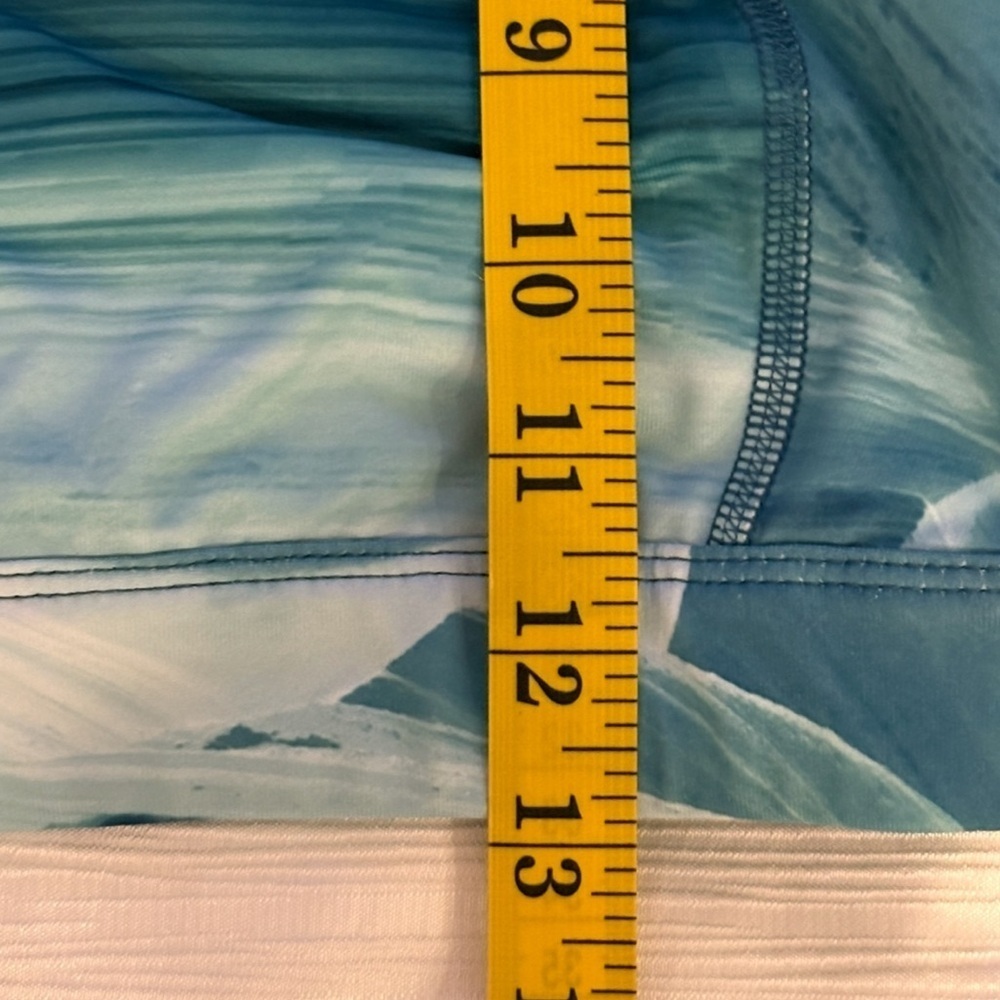 EXERSION Sports Bra BLUE/WHITE Marbled Pattern Fabric Size XL Polyester Spandex - Picture 6 of 7